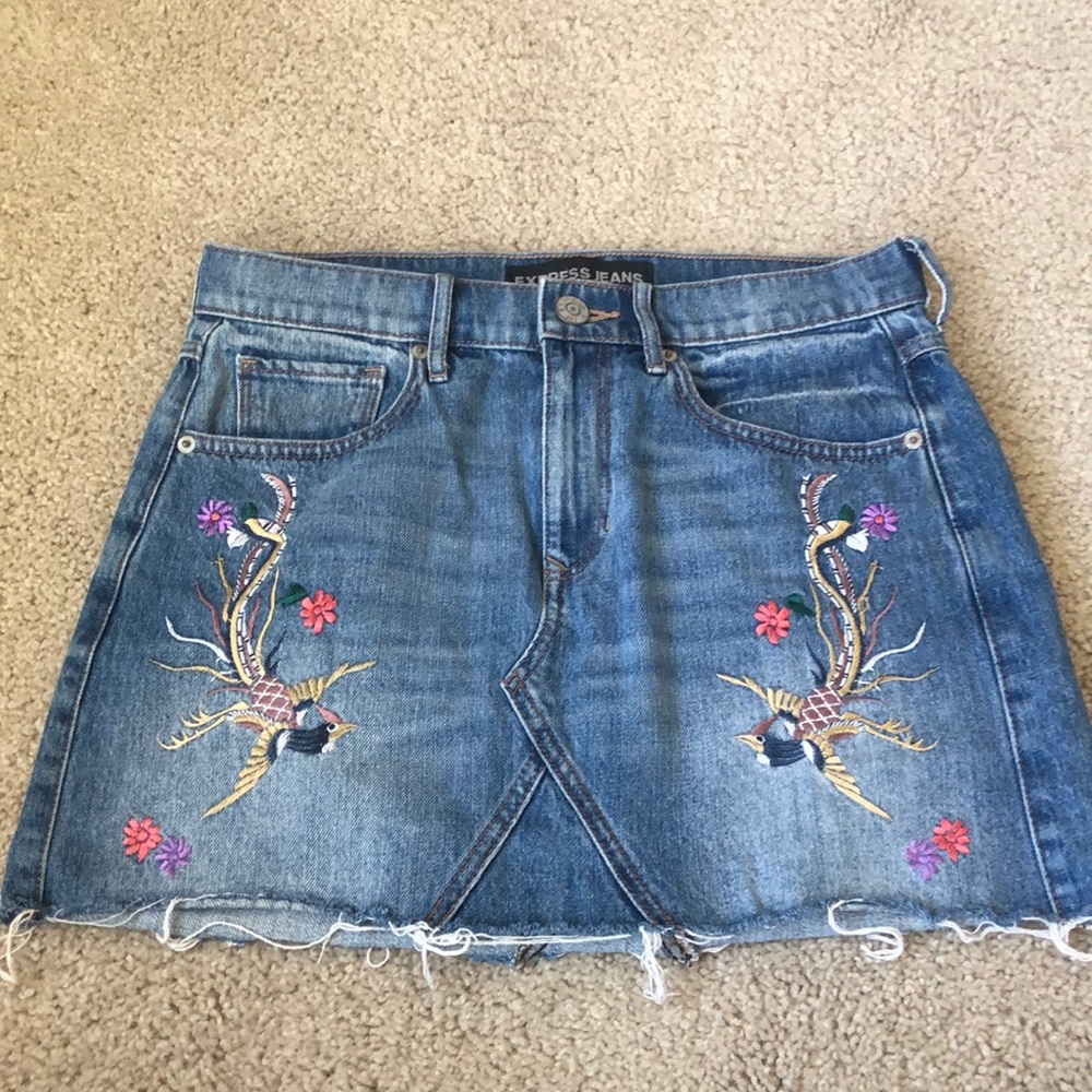 Decorative Denim Mini Skirt